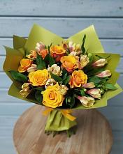 Букет цветов из:  Альстромерии и Розы #REPLACE_PRED# Терском
