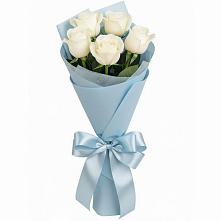 Букет 5 Белых роз Проуд в Терском