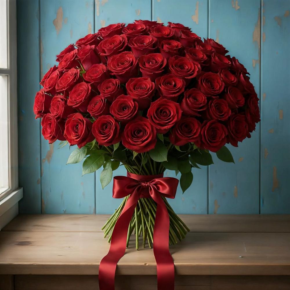 Букет Красные розы Блэк Меджик в Терском