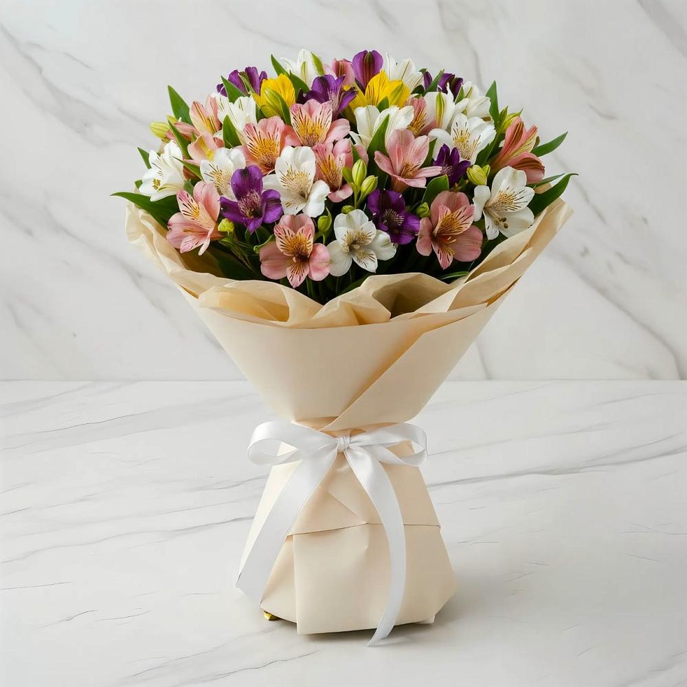 Букет цветов из: Альстромерии в Терском