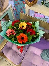 Букет цветов из:  Герберы, Хризантемы и Альстромерии #REPLACE_PRED# Терском