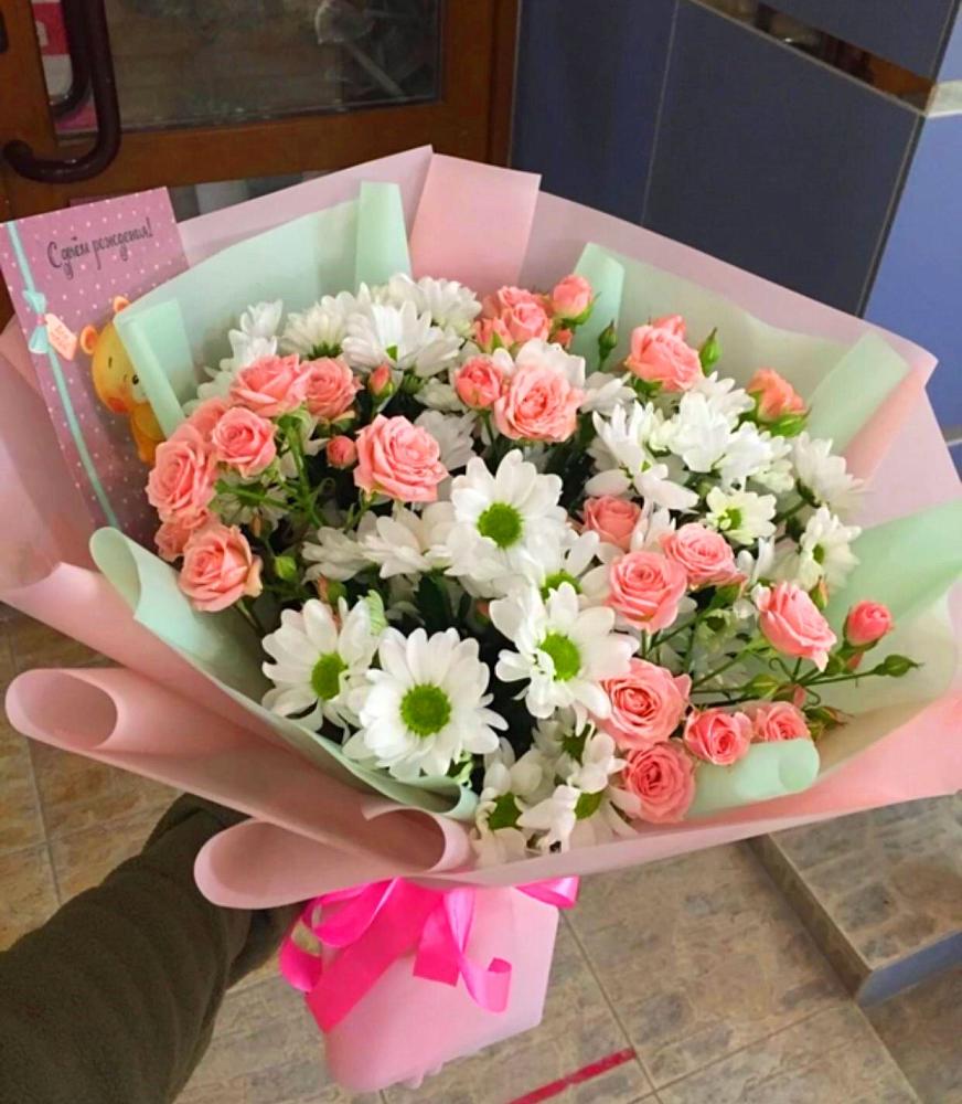 Букет цветов из: Розы и Хризантемы в Терском