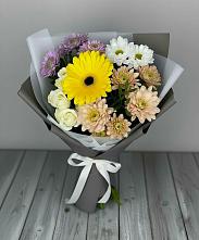 Букет цветов из:  Розы, Герберы и Хризантемы в Терском