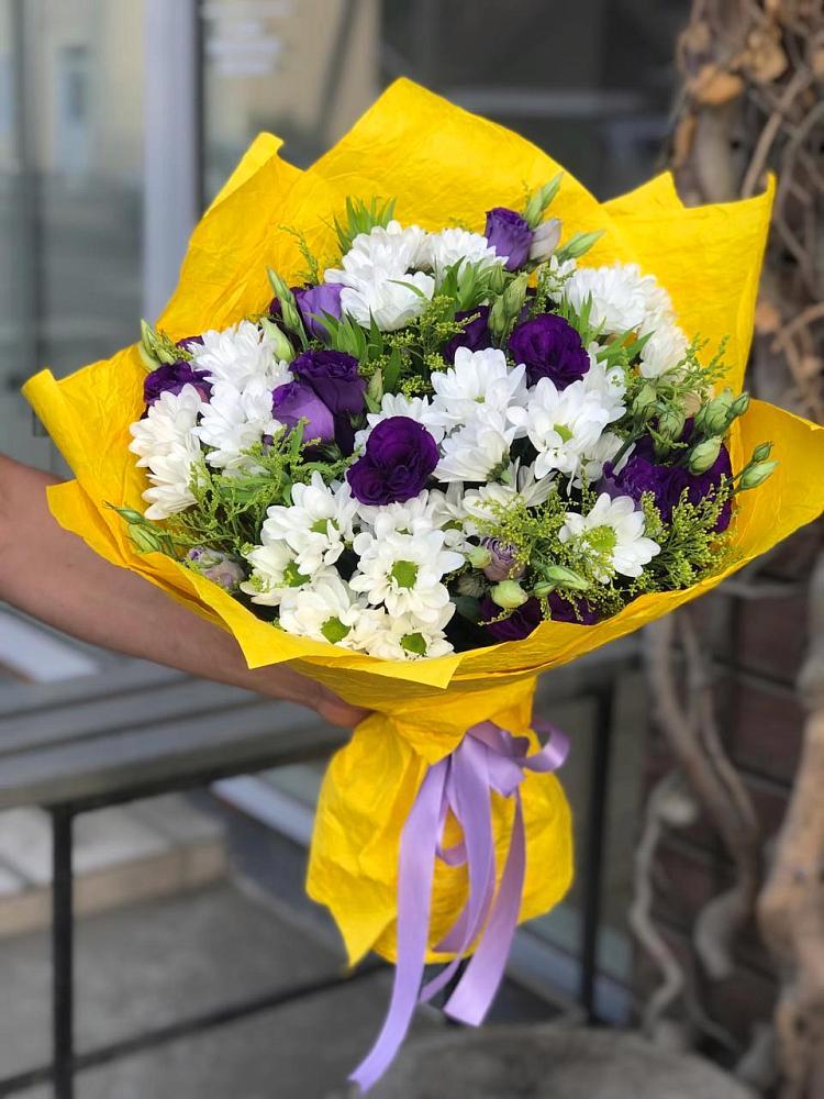 Букет цветов из: Ирисы, Хризантемы и Ромашки в Терском