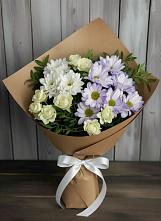 Букет цветов из:  Хризантемы и Розы в Терском