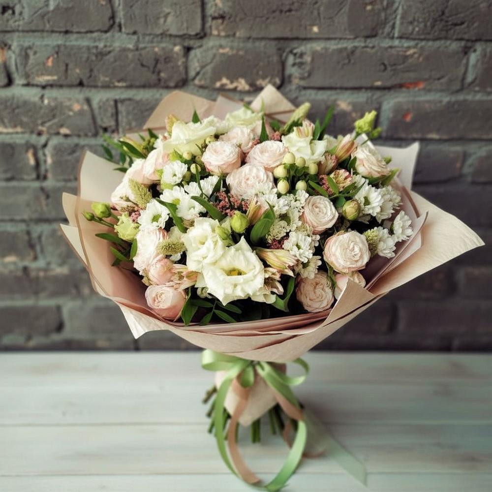 Букет цветов из: Альстромерии, Розы и Хризантемы в Терском