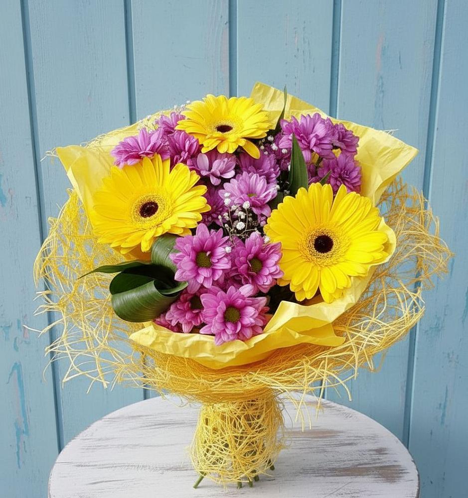 Букет цветов из: Хризантемы и Герберы в Терском