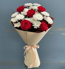 Букет цветов из:  Розы и Хризантемы в Терском
