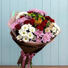 Букет цветов из:  Розы, Хризантемы и Альстромерии в Терском