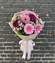 Букет цветов из:  Герберы и Хризантемы в Терском