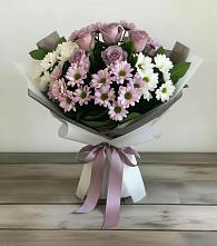 Букет цветов из:  Хризантемы и Розы в Терском