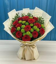 Букет цветов из:  Розы и Хризантемы в Терском
