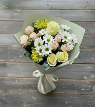 Букет цветов из:  Альстромерии, Розы и Хризантемы в Терском