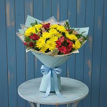 Букет цветов из:  Альстромерии и Хризантемы в Терском