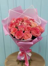 Букет 15 Розовых роз Равель в Терском