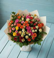 Букет Микс из разноцветных кустовых роз #REPLACE_PRED# Терском